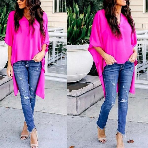 elegant irregular v neck chiffon shirt 2020 women 1 2 sleeve summer blouses soft tunic casual solid breathable half batwing sleeve, White
elegant irregular v neck chiffon shirt 2020 women 1 2 sleeve summer blouses soft tunic casual solid breathable half batwing sleeve, White
