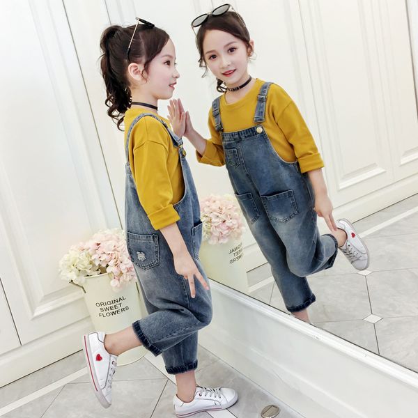 girls denim bib suit autumn new fashion korean style big boy denim bib suit, White
girls denim bib suit autumn new fashion korean style big boy denim bib suit, White