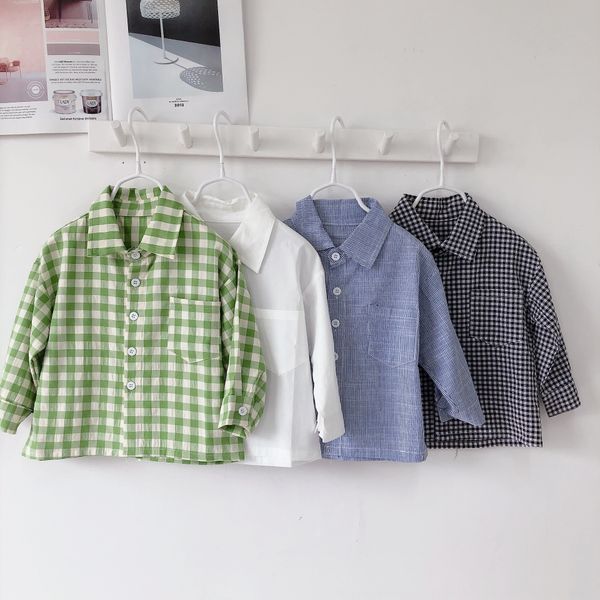 chen ma children's plaid shirt boys' trendy 2020 season boys' white shirt long sleeve, White;black
chen ma children's plaid shirt boys' trendy 2020 season boys' white shirt long sleeve, White;black