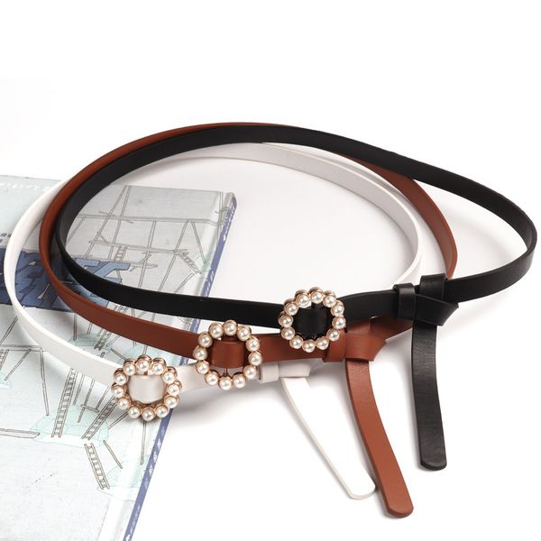 round buckle pearl belts for women's leather thin belt feminino femme fashion faux leather waistband, Black;brown
round buckle pearl belts for women's leather thin belt feminino femme fashion faux leather waistband, Black;brown