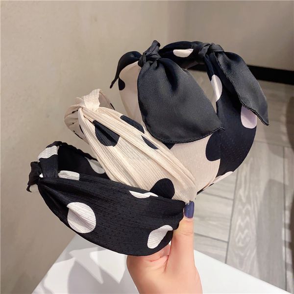 4 colors knot headbands for women - cloth art hair hoop black white dot wide edge printing hair hoop headband female hair ornaments, Silver
4 colors knot headbands for women - cloth art hair hoop black white dot wide edge printing hair hoop headband female hair ornaments, Silver