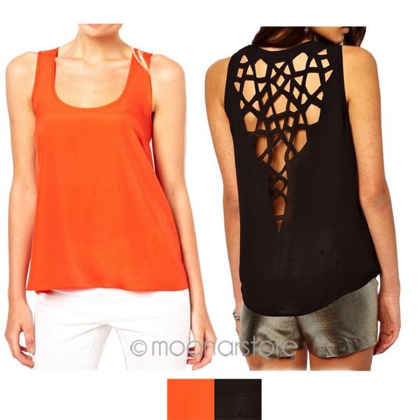 new womens fashion back hollow shirt summer o-neck sleeveless casual blusas femininas chiffon blouse ladies #2, White
new womens fashion back hollow shirt summer o-neck sleeveless casual blusas femininas chiffon blouse ladies #2, White