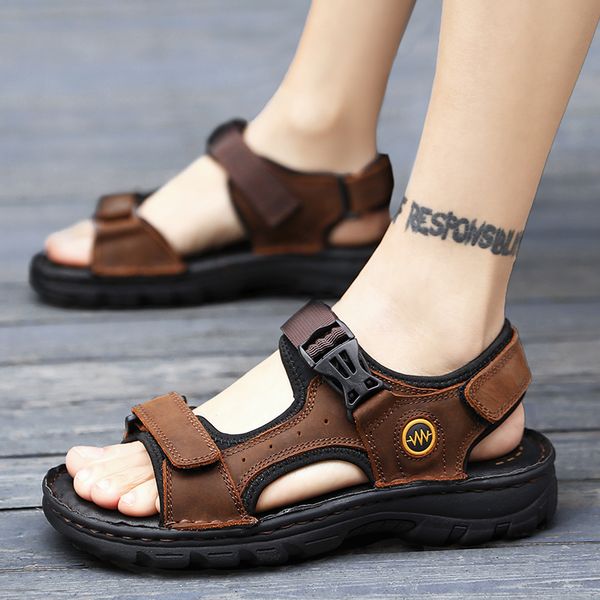 sandals summer men's leather classic roman men soft outdoor beach shoes comfortable 38-48 mens chaussure homme, Black
sandals summer men's leather classic roman men soft outdoor beach shoes comfortable 38-48 mens chaussure homme, Black