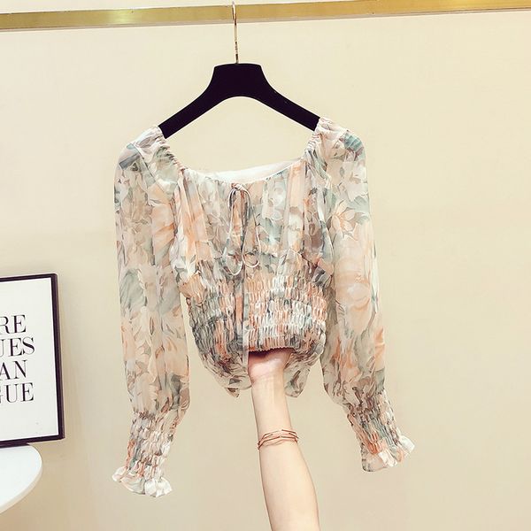 2020 autumn women's long sleeves wide collar floral chiffon shirt female high waist blouse ladies blusas a3376, White
2020 autumn women's long sleeves wide collar floral chiffon shirt female high waist blouse ladies blusas a3376, White