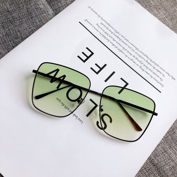 gm female ins gradient green sun light color large frame glasses sunglasses tide-matching square frame sunglasses, White;black
gm female ins gradient green sun light color large frame glasses sunglasses tide-matching square frame sunglasses, White;black