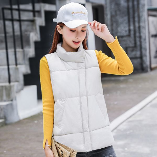 stand collar winter vests women waistcoat 2020 autumn short vest cotton padded jacket sleeveless female winter vest, Black;white
stand collar winter vests women waistcoat 2020 autumn short vest cotton padded jacket sleeveless female winter vest, Black;white