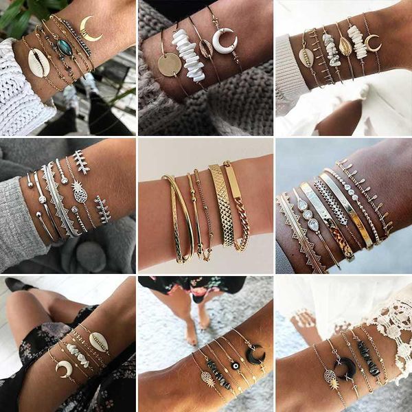21 styles classic arrow knot round crystal gem multilayer adjustable open bracelet set women fashion party jewelry gift, Black
21 styles classic arrow knot round crystal gem multilayer adjustable open bracelet set women fashion party jewelry gift, Black
