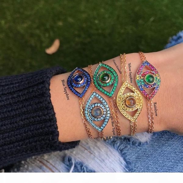 s 925 sterling silver evil eye bracelet 8 colors rainbow colorful cz lucky turkish jewelry fine silver link chain bracelets, Black
s 925 sterling silver evil eye bracelet 8 colors rainbow colorful cz lucky turkish jewelry fine silver link chain bracelets, Black