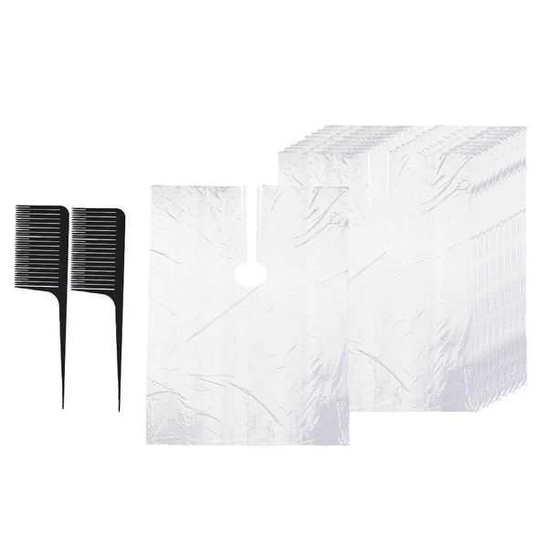 50 pcs hairdressing cutting capes hair styling coloring gown w/ 2 pcs combs