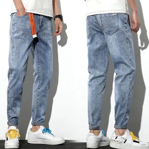 jeans men's straight slim korean fashion brand 2020 new boys casual pants small feet casual pants jeansjeanspants, Blue
jeans men's straight slim korean fashion brand 2020 new boys casual pants small feet casual pants jeansjeanspants, Blue