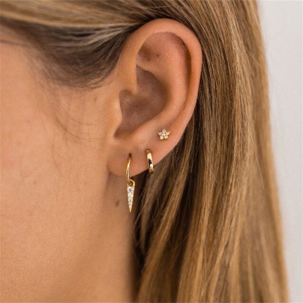 1 pair 925 sterling silver triangle hoop earrings for women geometric accessories cz circle minimalist trendy jewelry brincos, Golden;silver
1 pair 925 sterling silver triangle hoop earrings for women geometric accessories cz circle minimalist trendy jewelry brincos, Golden;silver