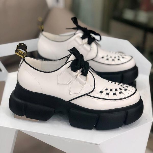 sapato feminino leather shoes woman platform flats lace-up flats platform shoes woman pleated cross-strap, Black
sapato feminino leather shoes woman platform flats lace-up flats platform shoes woman pleated cross-strap, Black