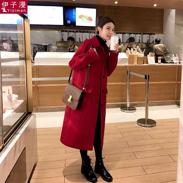 2020 autumn and winter fishion woolen coat female long new korean temperament women's popular outerwear woolen coat l123, Black
2020 autumn and winter fishion woolen coat female long new korean temperament women's popular outerwear woolen coat l123, Black