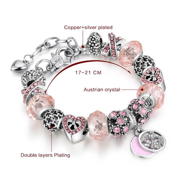 18 +3cm charm bracelet 925 silver plated bracelets royal crown accessories pink crystal bead diy wedding jewelry with box, Golden;silver
18 +3cm charm bracelet 925 silver plated bracelets royal crown accessories pink crystal bead diy wedding jewelry with box, Golden;silver