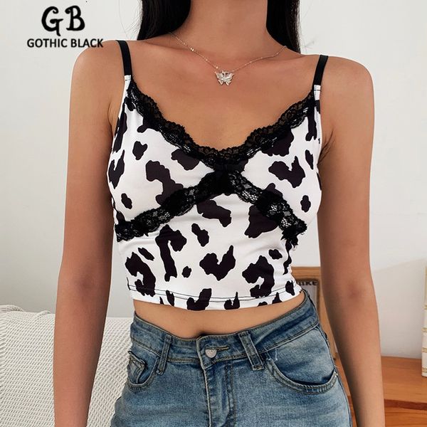 women's tanks & camis gothblack harajuku party dairy cow print slim spaghetti straps tank women splice lace backless summer streetwear, White
women's tanks & camis gothblack harajuku party dairy cow print slim spaghetti straps tank women splice lace backless summer streetwear, White