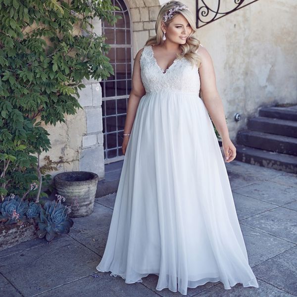 classic v-neck sleeveless plus size wedding dress elegant appliqued robe de mariage 2020 vestidos de novia chiffon bridal gown, White
classic v-neck sleeveless plus size wedding dress elegant appliqued robe de mariage 2020 vestidos de novia chiffon bridal gown, White