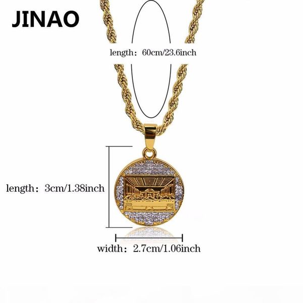 u jinao hip hop men women bling jewelry necklace gold color iced out micro crystal the last supper necklace pendant rope chain, Silver
u jinao hip hop men women bling jewelry necklace gold color iced out micro crystal the last supper necklace pendant rope chain, Silver