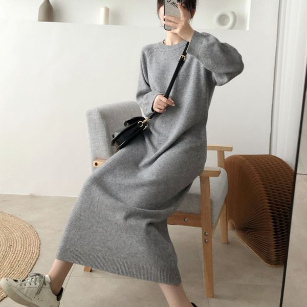 casual dresses autumn winter long sweater dress women korean loose large size warm jumper knitwear knitted robe femme sukienki, Black;gray
casual dresses autumn winter long sweater dress women korean loose large size warm jumper knitwear knitted robe femme sukienki, Black;gray