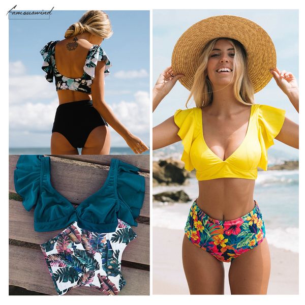 2020 new swimsuit women swimwear high waist bikini ruffle set push up bathing suit print beach wear summer biquini female, White;black
2020 new swimsuit women swimwear high waist bikini ruffle set push up bathing suit print beach wear summer biquini female, White;black