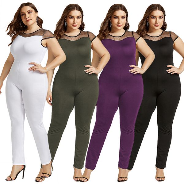 women jumpsuits mesh stitching fashion short-sleeve o-neck jumpsuit 2020causal loose women rompers oversize plus size l-4xl
women jumpsuits mesh stitching fashion short-sleeve o-neck jumpsuit 2020causal loose women rompers oversize plus size l-4xl