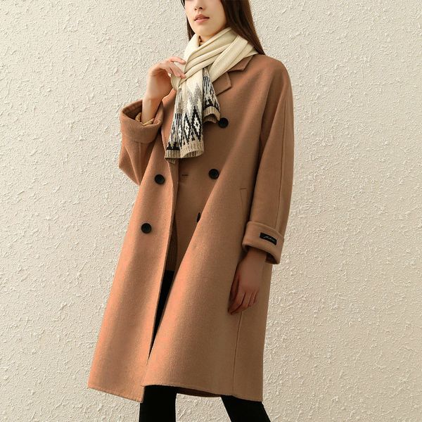korean fashion long business suit collar coat elegant double breasted wool coats 2020 autumn winter solid color women coats, Black
korean fashion long business suit collar coat elegant double breasted wool coats 2020 autumn winter solid color women coats, Black