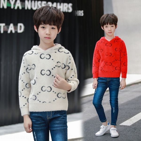 boys' imitation mink 2020 autumn new base shirt winter children's coat children's clothing sweater clothing coat knitted swea, Blue