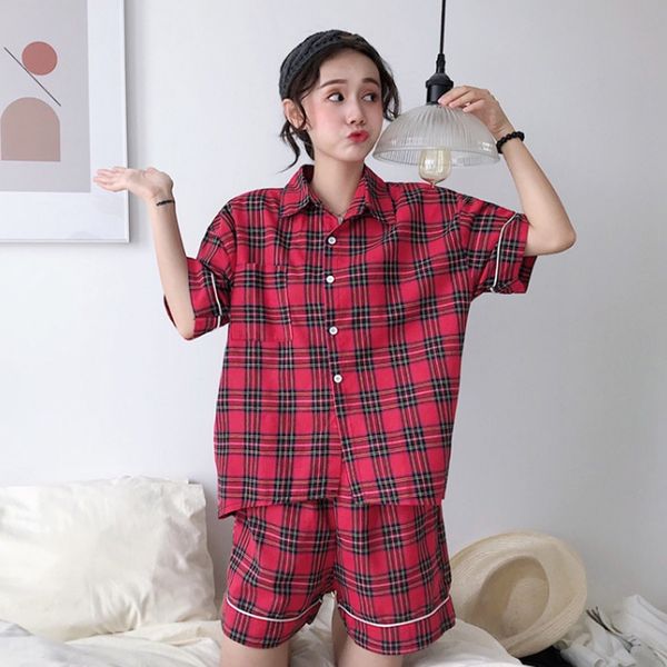 z3xea 2020 new plaid korean style simple cute student suit two-piece female 2020 new plaid korean style simple cute student pajamas pajamas, Blue;red
z3xea 2020 new plaid korean style simple cute student suit two-piece female 2020 new plaid korean style simple cute student pajamas pajamas, Blue;red