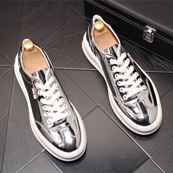 fashion patent leather shoes for men breathable oxfords flats shoe hip hop punk dress lace-up platform sneakers zapatos hombre, Black
fashion patent leather shoes for men breathable oxfords flats shoe hip hop punk dress lace-up platform sneakers zapatos hombre, Black