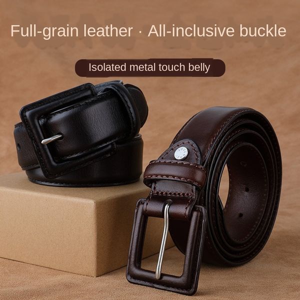 men's leather package anti-buckle metal contact allergy non-plastic sensitive non-iron leather belt anti-bare belt men, Black;brown
men's leather package anti-buckle metal contact allergy non-plastic sensitive non-iron leather belt anti-bare belt men, Black;brown
