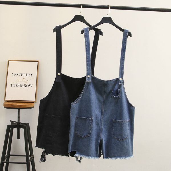 summer korean style hipster ripped denim suspender 200kg fat sling shorts and shorts mm plus size women's fashion 5255, Blue
summer korean style hipster ripped denim suspender 200kg fat sling shorts and shorts mm plus size women's fashion 5255, Blue