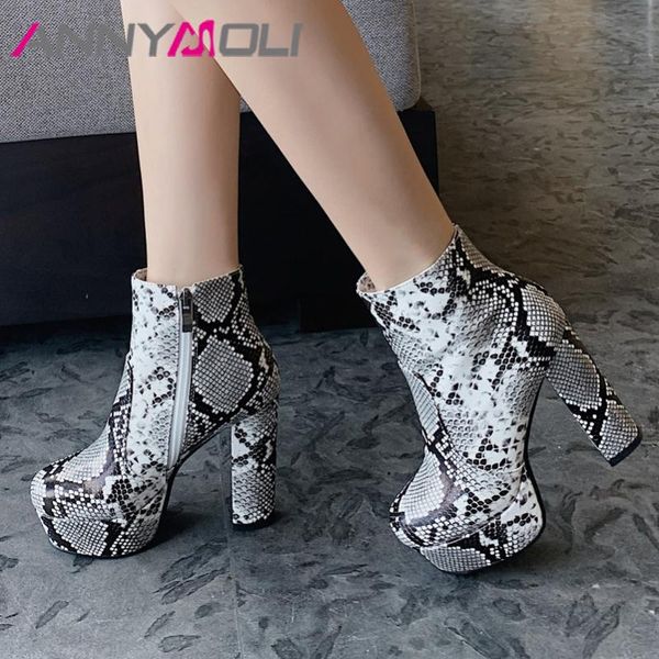 annymoli snake print platform extreme high heel boots lady ankle boots women shoes zip thick heels short winter white 43, Black
annymoli snake print platform extreme high heel boots lady ankle boots women shoes zip thick heels short winter white 43, Black