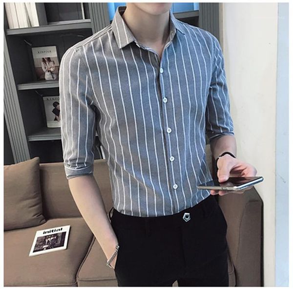 men casual shirt casual slim man striped lapel neck mens shirts spring autumn long sleeve, White;black
men casual shirt casual slim man striped lapel neck mens shirts spring autumn long sleeve, White;black