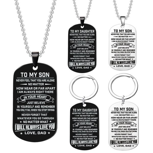 dog tags pendant necklace family jewelry to my son daughter love dad mom stainless steel necklace army cards engraved keychain, Silver
dog tags pendant necklace family jewelry to my son daughter love dad mom stainless steel necklace army cards engraved keychain, Silver