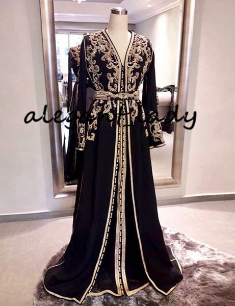 black long sleeve moroccan caftans sweep train vintage party dress with embroidery 2021 muslim kftan arabic evening dress, Black;red
black long sleeve moroccan caftans sweep train vintage party dress with embroidery 2021 muslim kftan arabic evening dress, Black;red