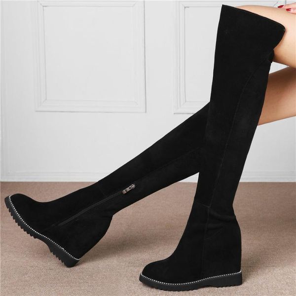 thigh high fashion sneakers women black stretchy wedges high heel over the knee boots female long shaft platform pumps shoe
thigh high fashion sneakers women black stretchy wedges high heel over the knee boots female long shaft platform pumps shoe