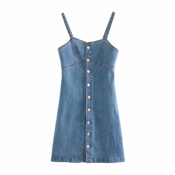 women streetwear a line spaghetti strap denim dress button up dress female sleeveless 2020 summer mini dresses robes, Black;gray
women streetwear a line spaghetti strap denim dress button up dress female sleeveless 2020 summer mini dresses robes, Black;gray