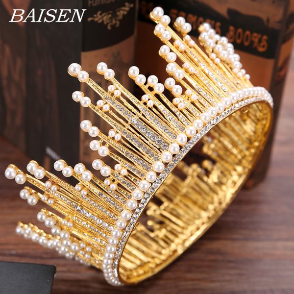 pearl crown headband gold color queen diadem bride tiara rhinestone round crown birthday pearl tiara wedding hair accessories, Golden;silver
pearl crown headband gold color queen diadem bride tiara rhinestone round crown birthday pearl tiara wedding hair accessories, Golden;silver