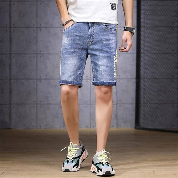 new mens fashion denim pencil short pants luxury side striped ripped mens jeans clothes street slim biker jeans short hip hop ripped pants, Blue
new mens fashion denim pencil short pants luxury side striped ripped mens jeans clothes street slim biker jeans short hip hop ripped pants, Blue