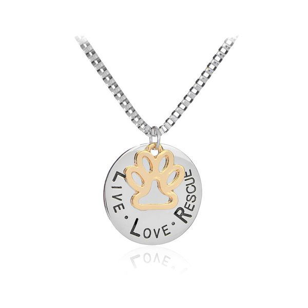 new fashion jewelry live love rescue letter love word dog lover necklace cat dog paw print pendant necklace mothers day, Silver
new fashion jewelry live love rescue letter love word dog lover necklace cat dog paw print pendant necklace mothers day, Silver