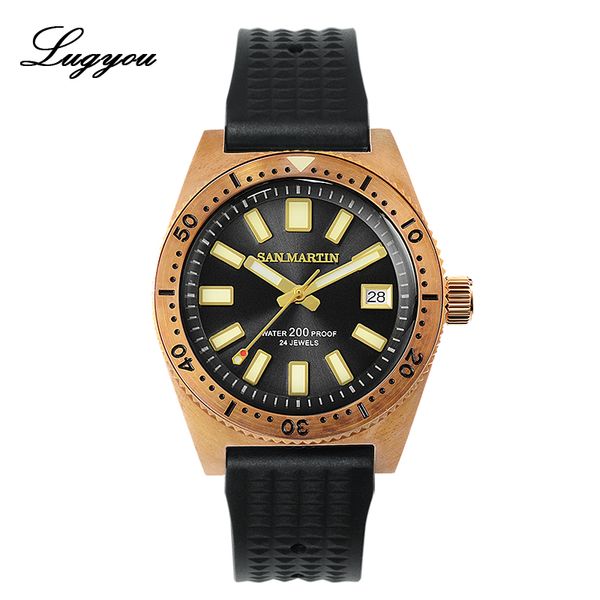 lugyou san martin 62mas diver mechanical automatic nh35 men watch bronze cusn8 rotate bezel dial rubber sapphire glass, Slivery;brown
lugyou san martin 62mas diver mechanical automatic nh35 men watch bronze cusn8 rotate bezel dial rubber sapphire glass, Slivery;brown