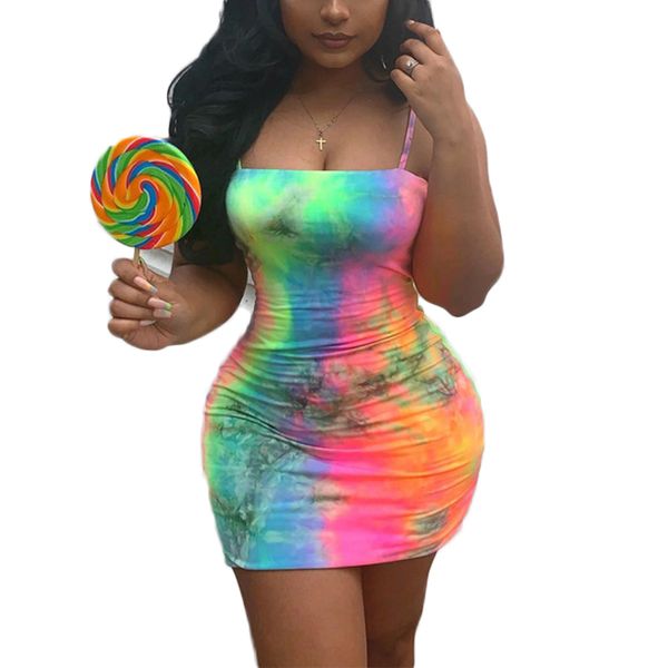 2020 summer new fashion women's tie-dye dress amazon, White;black