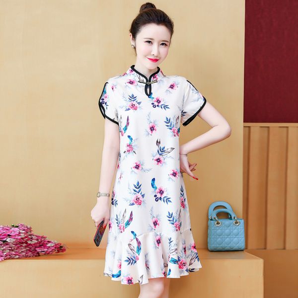 ethnic clothing 2021 summer fashion print floral oriental women qipao short sleeve cheongsam plus size 3xl 4xl chinese mini vintage dress go, Red
ethnic clothing 2021 summer fashion print floral oriental women qipao short sleeve cheongsam plus size 3xl 4xl chinese mini vintage dress go, Red