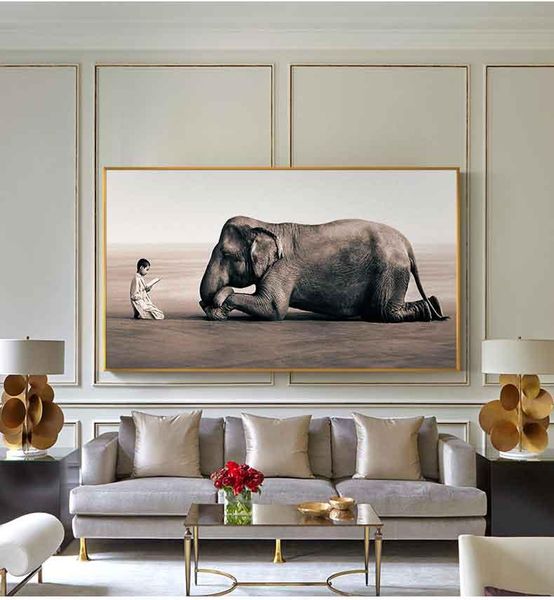 Modern Boy And Elephant Nature Photo Canvas Paintings Wall Art for Living Room Home Decor (No Frame)
Modern Boy And Elephant Nature Photo Canvas Paintings Wall Art for Living Room Home Decor (No Frame)