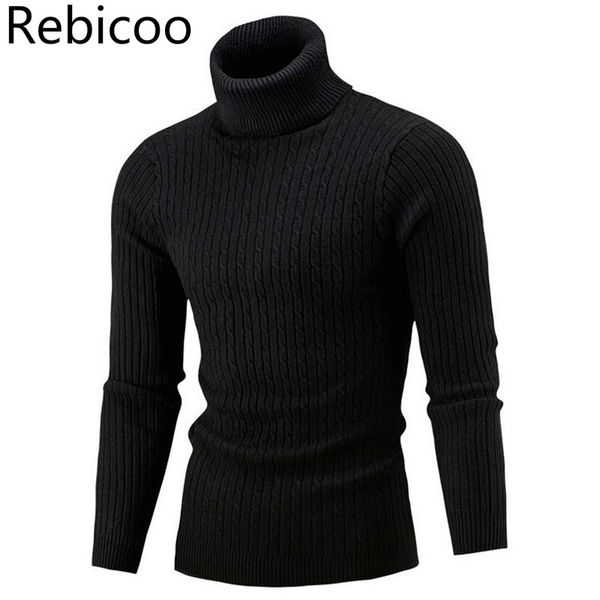 men's turtleneck solid color casual sweater new autumn winter men's sweater slim fit brand knitted pullovers, White;black
men's turtleneck solid color casual sweater new autumn winter men's sweater slim fit brand knitted pullovers, White;black