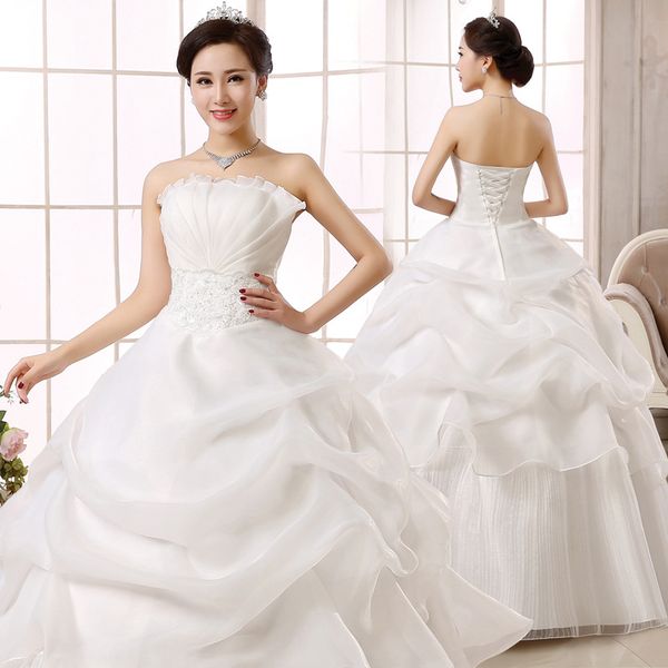 plus size wedding dress bride married strapless bride dresses pregnant women red lace gowns, White
plus size wedding dress bride married strapless bride dresses pregnant women red lace gowns, White