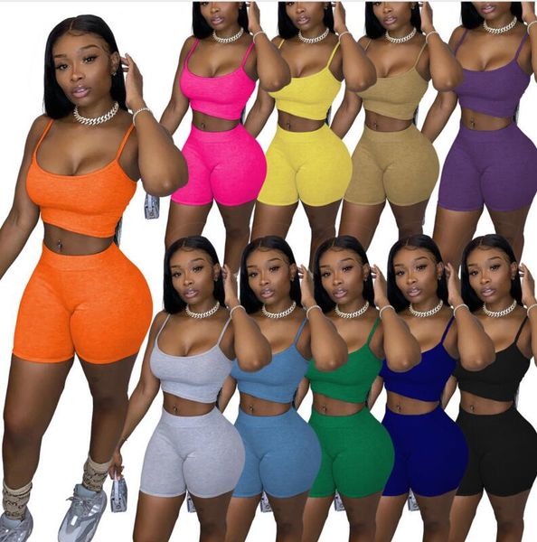 10 color summer womens tracksuit solid color casual women s clothing 2 piece set suspenders shorts suit plus size s-xl, Gray
10 color summer womens tracksuit solid color casual women s clothing 2 piece set suspenders shorts suit plus size s-xl, Gray