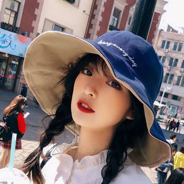 new basin cap big edge smiling face fisherman bucket bucket cap letter simple sun hat sun hat, Blue;gray
new basin cap big edge smiling face fisherman bucket bucket cap letter simple sun hat sun hat, Blue;gray