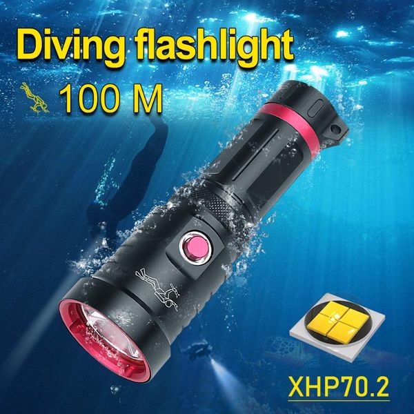 Ipx8 Professional Led Diving Xhp70.2 Diving Torch Underwater Lamp Xhp70 Waterproof Scuba Work Light