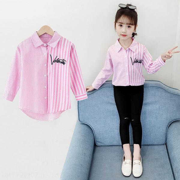 girls' 2020 autumn fashion casual striped lapel long sleeve children's middle and shirt shirt large children's top, White;black
girls' 2020 autumn fashion casual striped lapel long sleeve children's middle and shirt shirt large children's top, White;black