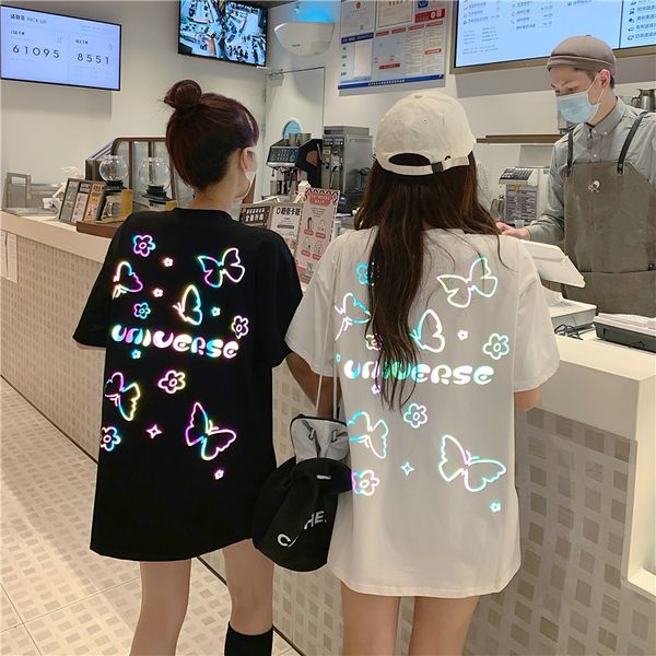 i3sao luminous t-shirt summer internet celebrity colorful reflective butterfly printed couple short sleeve loose all-match t-shirt men lumin, White
i3sao luminous t-shirt summer internet celebrity colorful reflective butterfly printed couple short sleeve loose all-match t-shirt men lumin, White